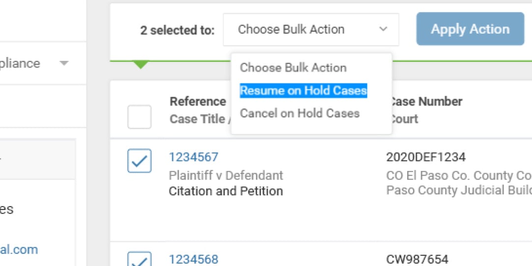 Bulk Actions to Items on Hold